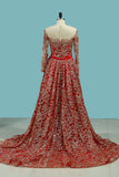 2024 Bling Bling Evening Dresses Mermaid Scoop Sweep/Brush Sequins Lace PH2SY3PP