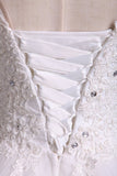 2024 High Neck A Line Wedding Dresses Tulle With Applique & P482CQAJ