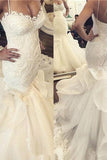 2024 Gorgeous Spaghetti Straps Mermaid/Trumpet Wedding Dresses With PNLTQNPG