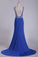 2024 Straps Open Back Prom Dresses Mermaid Spandex With Beads PNDTS7TK