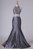 2024 Two Pieces Prom Dresses High Neck Beaded PDXH9RL6