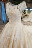 2024 Ball Gown Wedding Dresses Royal Train Bateau Top P7X63LK7