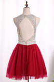 2024 Scoop A Line Homecoming Dresses Tulle PTQCJZG8