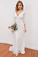 Charlize Trumpet/Mermaid V-Neck Lace Natural Waist 3/4 Length Sleeve Sweep-Brush Train Bridesmaid Dresses