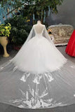 2024 Floor Length Wedding Dresses Lace Up With Beads And Appliques Ball Gown High Quality PDCQC8AJ