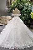 2024 Special Offer Boat Neck Wedding Dresses Lace Up Boat Neck With P46D3YQB