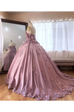 Ball Gown Off The Shoulder Tulle Quinceanera Dress With Lace Appliques Puffy Prom STKP3HM7KB3