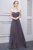 Carlie Sweetheart Natural Waist Floor Length Chiffon Sleeveless Bridesmaid Dresses