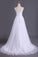 2024 Straps A Line Wedding Dress Court Train Tulle With Applique & PQHJFCDX