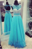 New Arrival Sweet Beading Tulle Floor Length Prom Ball Gowns Formal Evening
