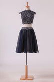 2024 Two-Piece High Neck A Line Short/Mini Homecoming Dresses Tulle PTJ4EH2D
