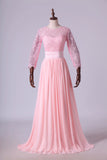 2024 Bridesmaid Dresses A-Line Scoop Lace And Chiffon PE3ZGNJ4