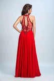 2024 Scoop Prom Dresses A Line Chiffon With P39ETR7N