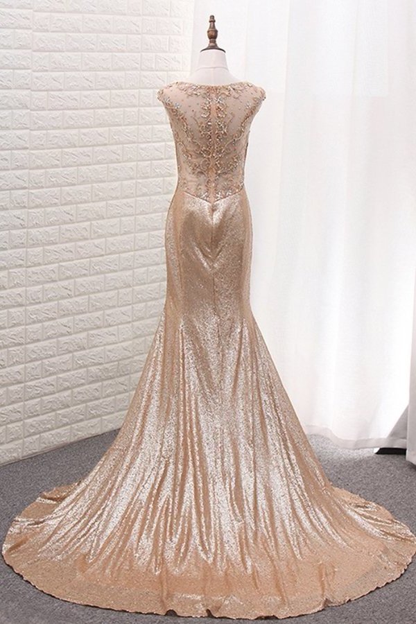 2022 Sequins Prom Dresses Scoop Mermaid With PNBNTKH2