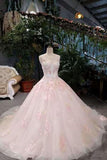 2024 Awesome Floral Wedding Dress Shiny Tulle Scoop Lace Up With Beads PG3MNYGG