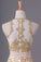 2022 Two-Piece Scoop Mermaid Prom Dresses Chiffon With Gold P3KKGSTD