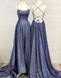 Sparkly A Line Hot Selling Spaghetti Straps Prom Dresses, Long Evening STK20471