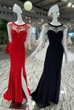 2024 Simple Bling Mermaid Prom Dresses Zipper Up Scoop Cap Sleeves PEJ6XBLS