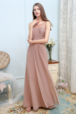 Lizbeth Natural Waist Floor Length Sleeveless Scoop A-Line/Princess Tulle Bridesmaid Dresses