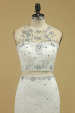 2024 Scoop Two-Piece Lace With Beading Prom PBF4LLMN