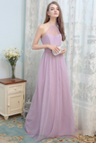 Kathleen Floor Length Chiffon Sleeveless A-Line/Princess Halter Natural Waist Bridesmaid Dresses