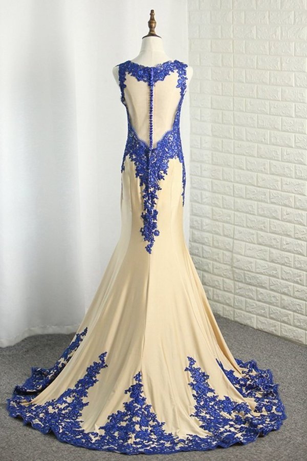 2024 Scoop Spandex Prom Dresses Mermaid With P3679NPT