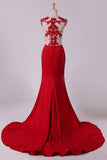 2024 Red Scoop Mermaid Prom Dresses PZSFA2LT