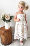 Cute Spaghetti Straps Lace Appliques Flower Girl Dresses, Child Dresses STK15137
