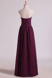 2024 Notched Neckline Bridesmaid Dresses Floor Length With Ruffles PGCQGLHY