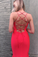 Mermaid Hot Pink Sexy Backless Long Prom Dress