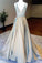 custom made satin v-neck sequin long prom gown Sleeveless A-Line evening dress Prom