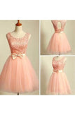 2024 A Line Scoop Tulle & Lace Homecoming Dresses P9G9TCEC