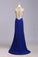 2024 Scoop Neckline Column Beaded Bodice Prom Dresses With Court Train P9327G5N