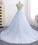 Sexy Ball Gown Tulle Sky Blue V-neck Appliques Brush Train Long Sleeveless Prom Dresses