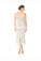 Ivory Sheath Tea Length Scoop Neck Sleeveless Lace Mother of the Bride Dresses