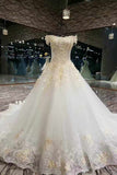 2024 Affordable Floral Wedding Dresses Lace Up Off The PR87PT4Y