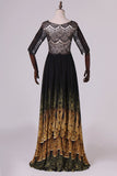 2024 Bateau Prom Dresses A Line Floor Length Lace #31310 (Color Just As Picture PAPFA9HE