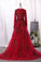 2024 Scoop Long Sleeves Prom Dresses Mermaid Tulle With P3L3G8Y3