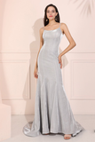 Sequin Mermaid Prom Dress Spaghetti Straps Long Evening Dress