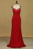 2024 Sheath Straps Prom Dresses Sequins With Beads PSLF71KQ