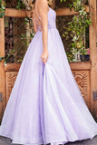 Lilac Sequins Long Prom Dress