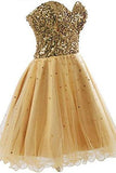 Short Tullle Sequins Homecoming Dress Prom Gown STK13820
