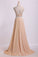 2022 Sexy Prom Dresses Halter Two Pieces A Line With Flowing Chiffon PK63BCD7