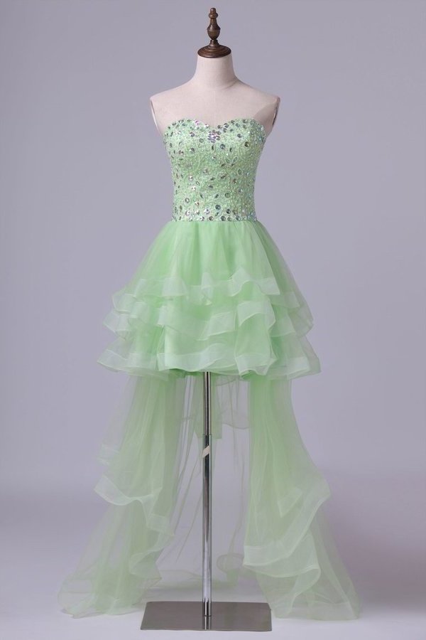 2024 Sweetheart A Line High Low Prom Dress PEA8SM4R