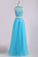 2024 Two Pieces Scoop Prom Dresses A Line With Applique & PTR2XP16