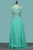 2022 Scoop Neckline Prom Dresses A Line Beaded Bodice Floor PT8L95AM