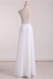 2024 Chiffon Prom Dresses A Line Scoop Chiffon With Beads Floor P12L4E9T