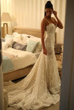 2024 Luxurious Lace Wedding Dresses Mermaid Straps PKE6N4B4
