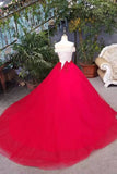 2024 New Arrival Off The Shoulder Lace Up Red Wedding Dresses/Quinceanera PD2HK2CF