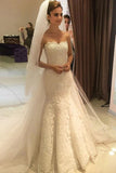Romantic Lace Appliques Mermaid Sweetheart With Beading Wedding STK20467